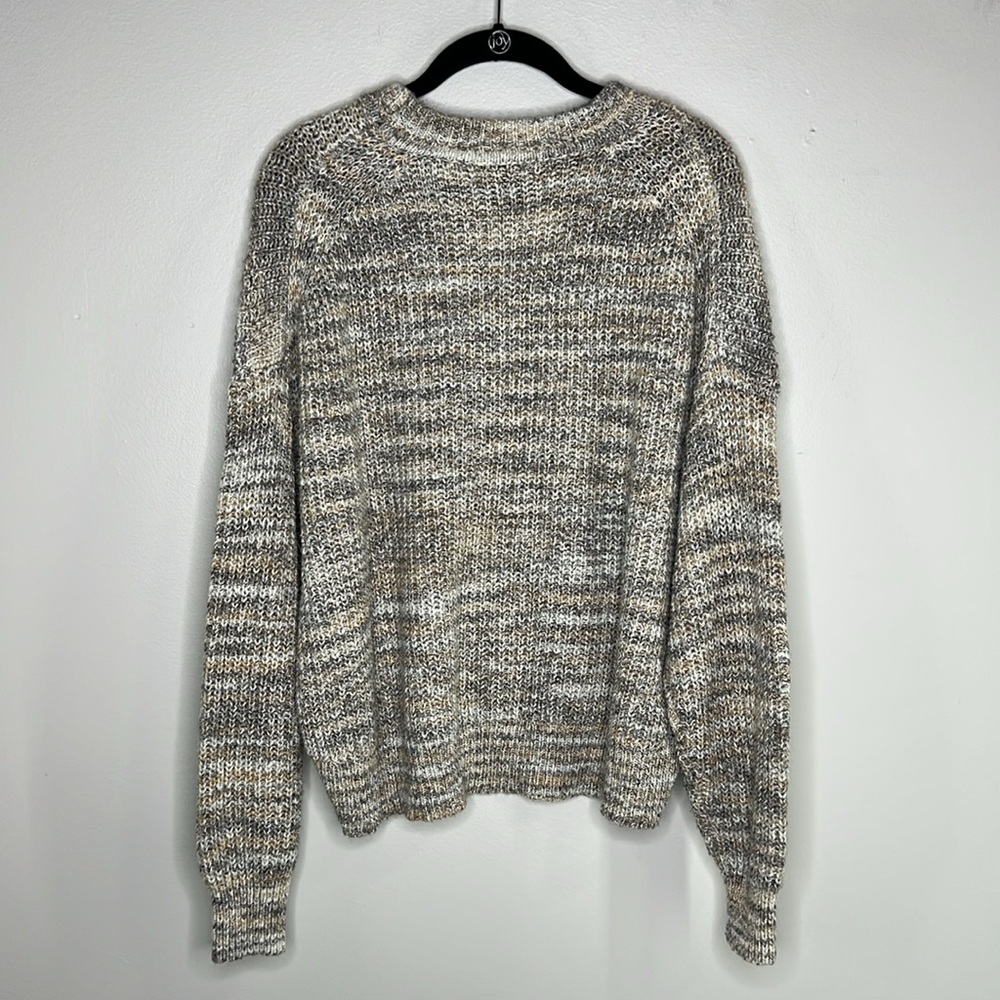 Michael Stars Boxy Crop Michelle Alta Shaker Stitch Cotton Blend Sweater size L - Picture 11 of 12